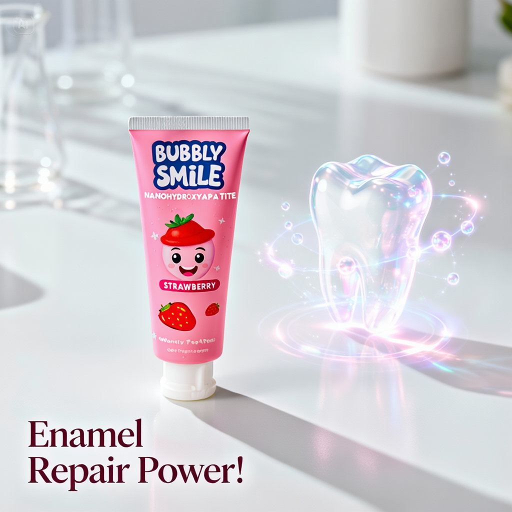 Bubbly Smile Kids Nano Hydroxyapatite Toothpaste Set – Fluoride-Free + Bonus Soft Toothbrush