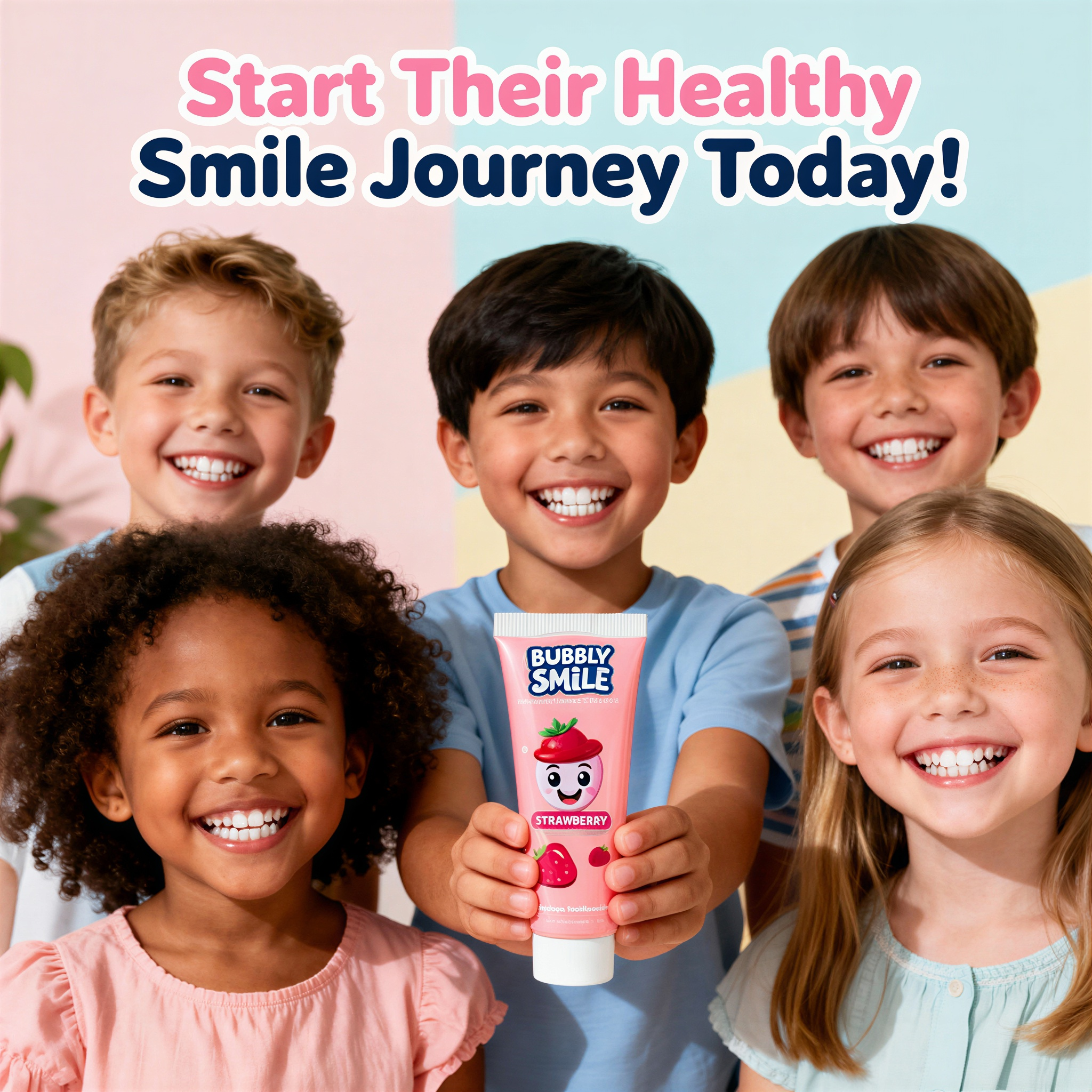 Bubbly Smile Kids Nano Hydroxyapatite Toothpaste Set – Fluoride-Free + Bonus Soft Toothbrush